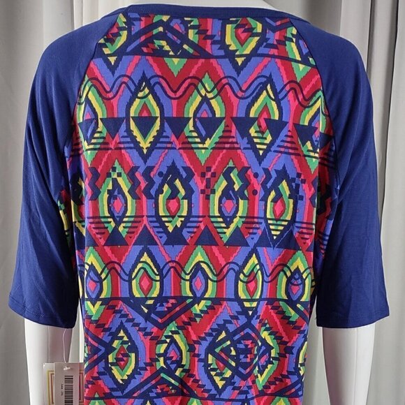 LulaRoe Women's Blue/Red/Multi-Color Julia Midi Knit Dress Plus Size 2XL (NWT) - Picture 4 of 12